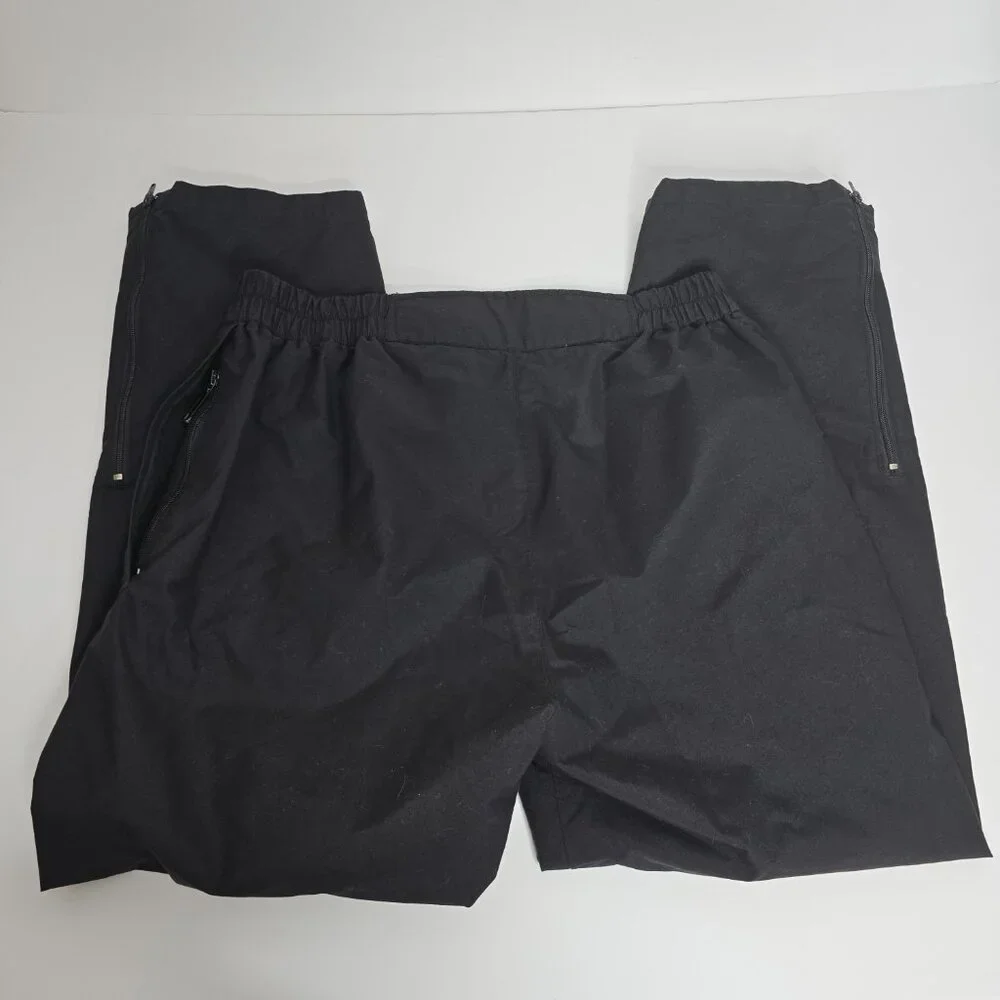 Eddie Bauer Pants Mens Large Black Ski Snow Gore-Tex Nylon Winter Zipper Pockets